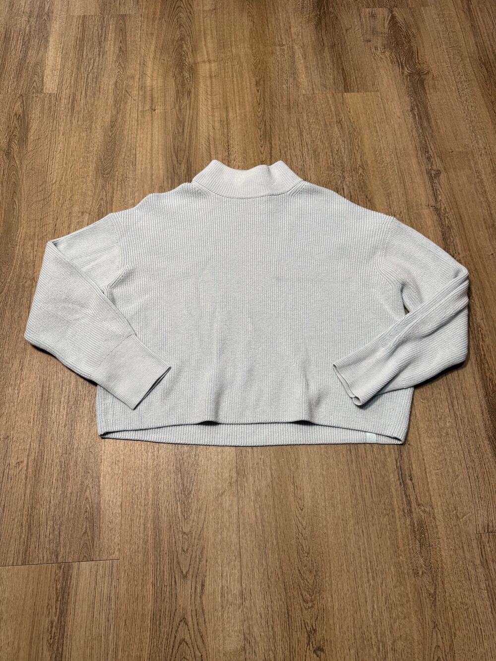 Lululemon Women's Light Blue Mock Neck Cropped Sweater